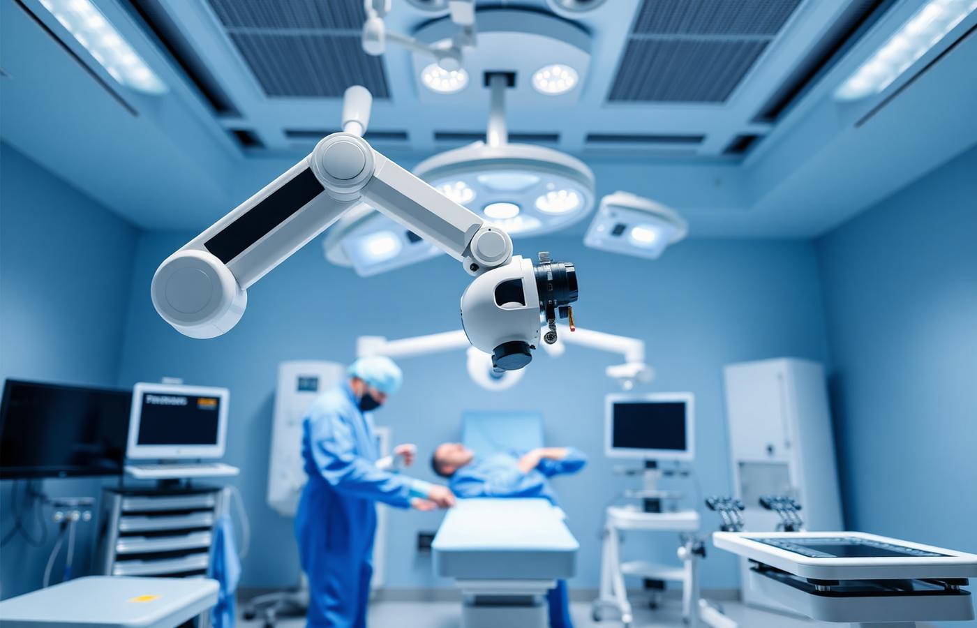 Robotic-assisted knee replacement setup in the operation theatre at PMG Hospital, Gota, Ahmedabad